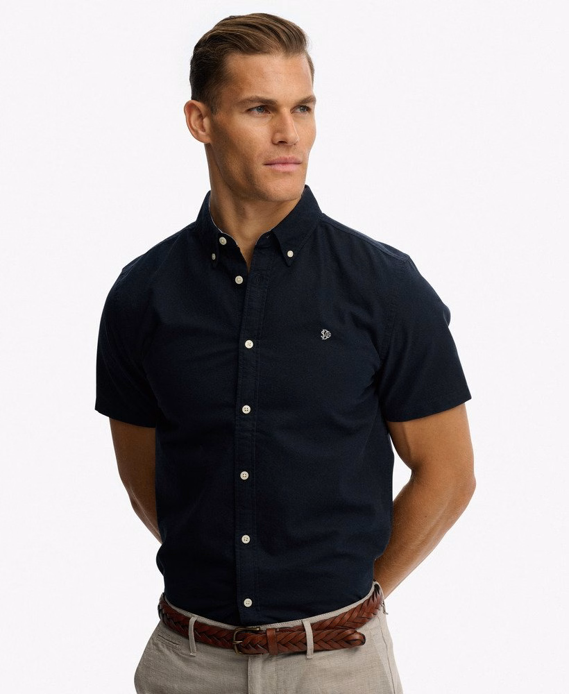 Preppy Oxford overhemd met korte mouwen