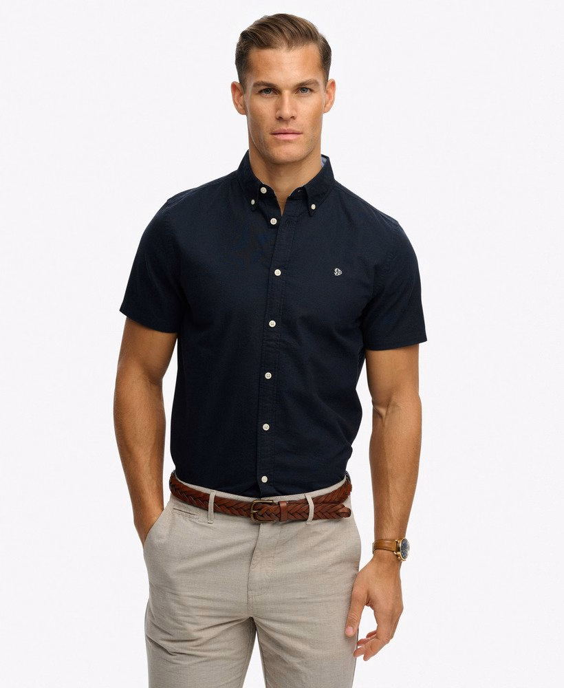 Preppy Oxford overhemd met korte mouwen
