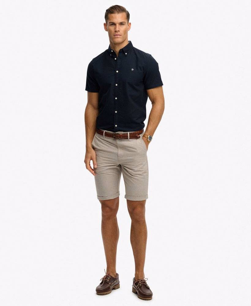 Preppy Oxford overhemd met korte mouwen