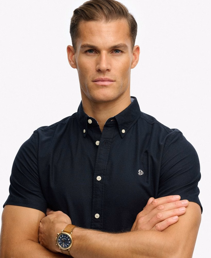 Preppy Oxford overhemd met korte mouwen