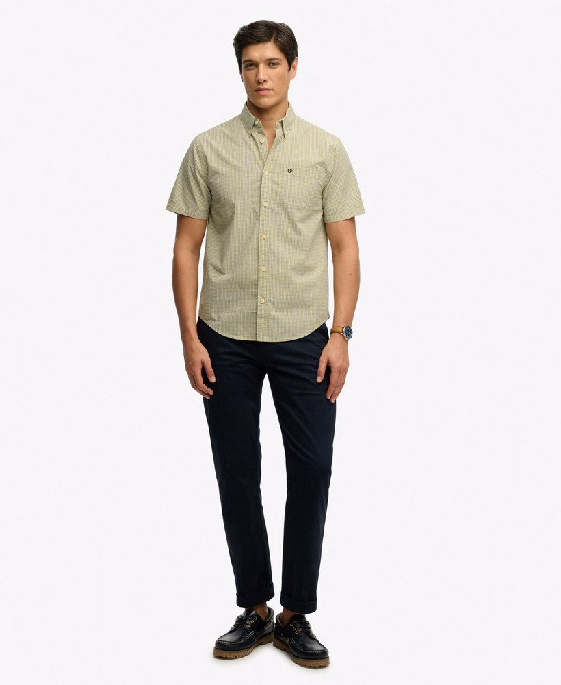 Preppy poplin overhemd met korte mouwen