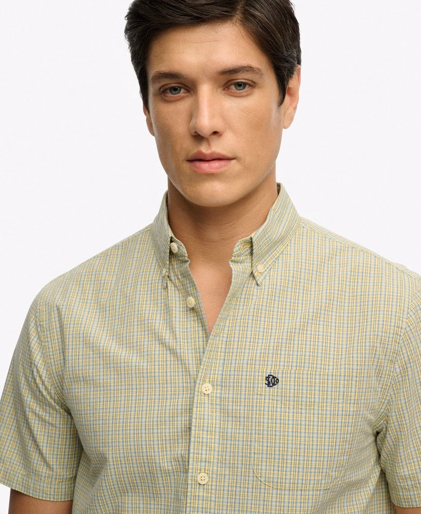Preppy poplin overhemd met korte mouwen