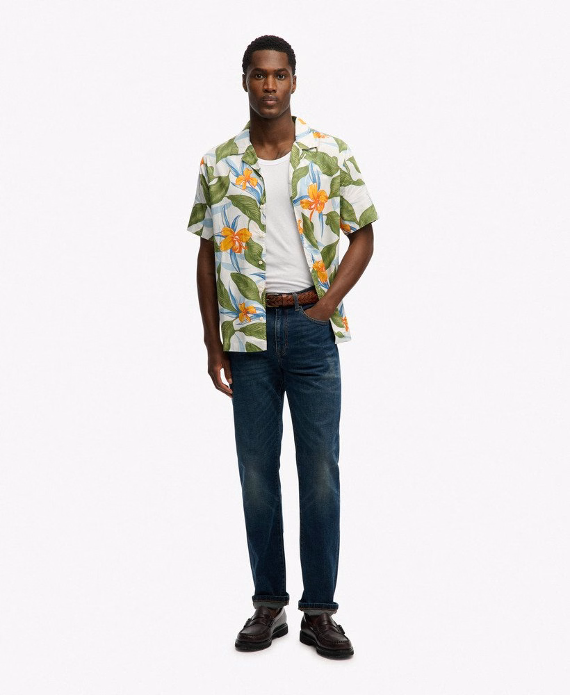 T-shirt met korte mouwen en Hawaïaanse print