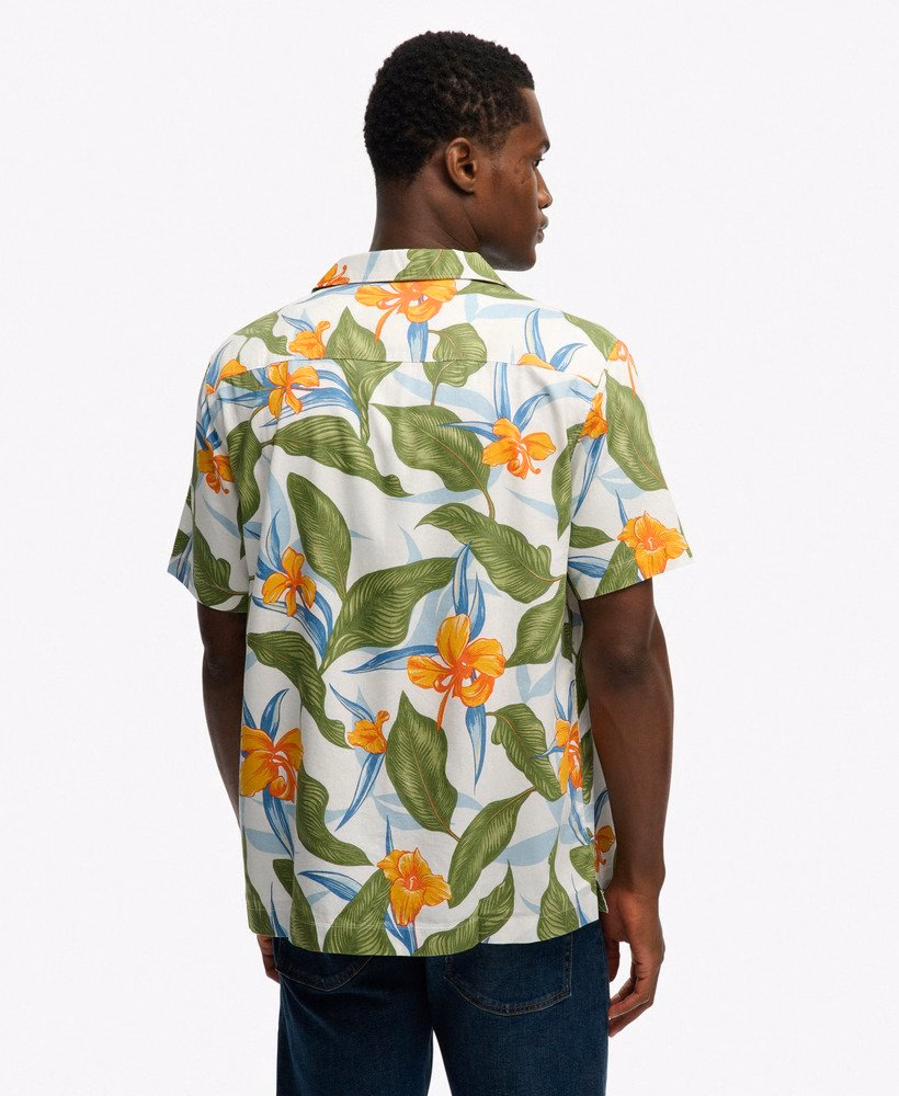 T-shirt met korte mouwen en Hawaïaanse print