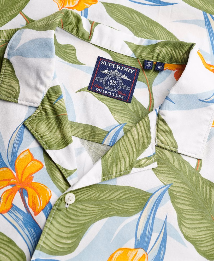 T-shirt met korte mouwen en Hawaïaanse print