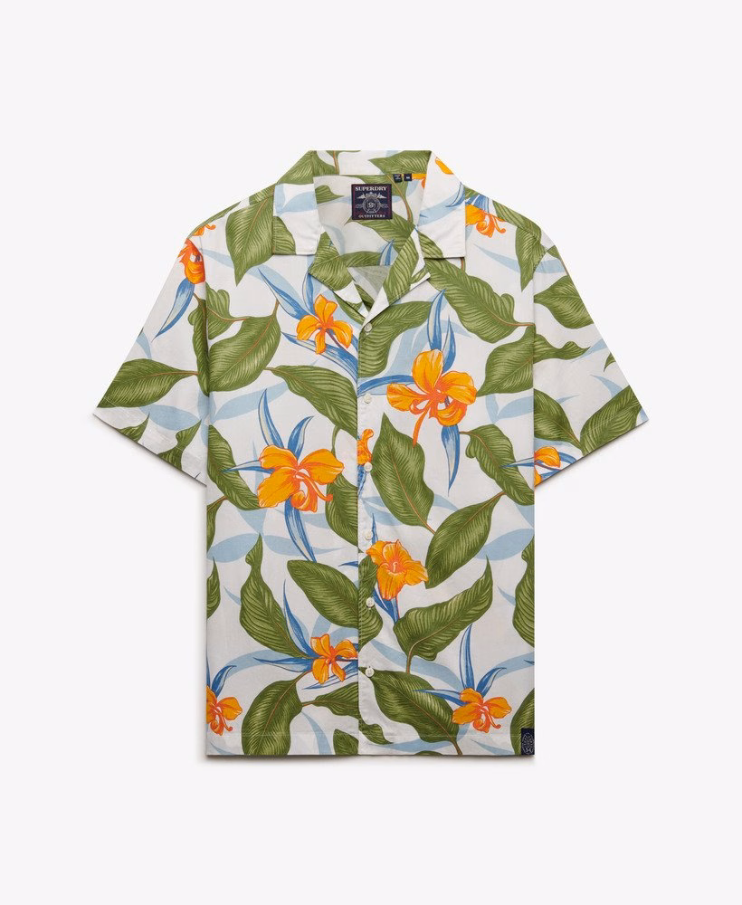 T-shirt met korte mouwen en Hawaïaanse print