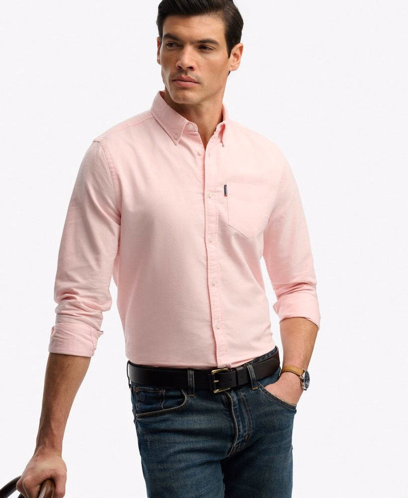 Essentieel Oxford overhemd met lange mouwen