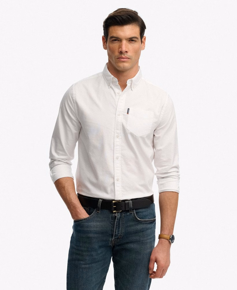 Essentieel Oxford overhemd met lange mouwen
