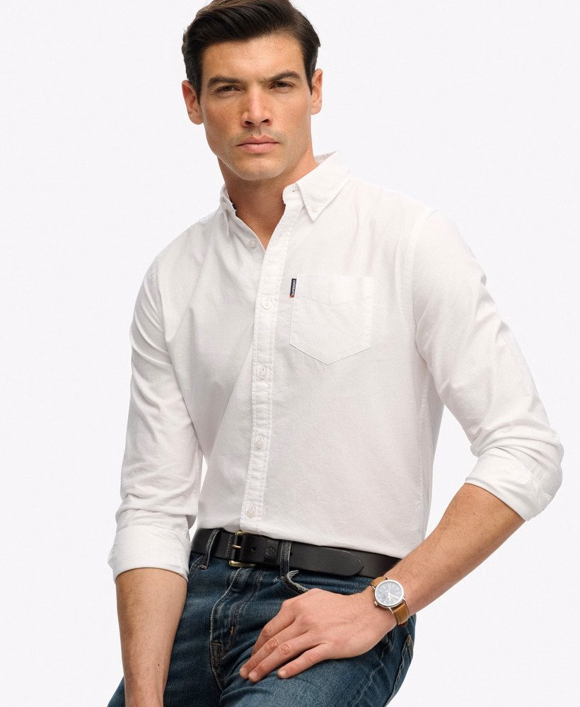 Essentieel Oxford overhemd met lange mouwen
