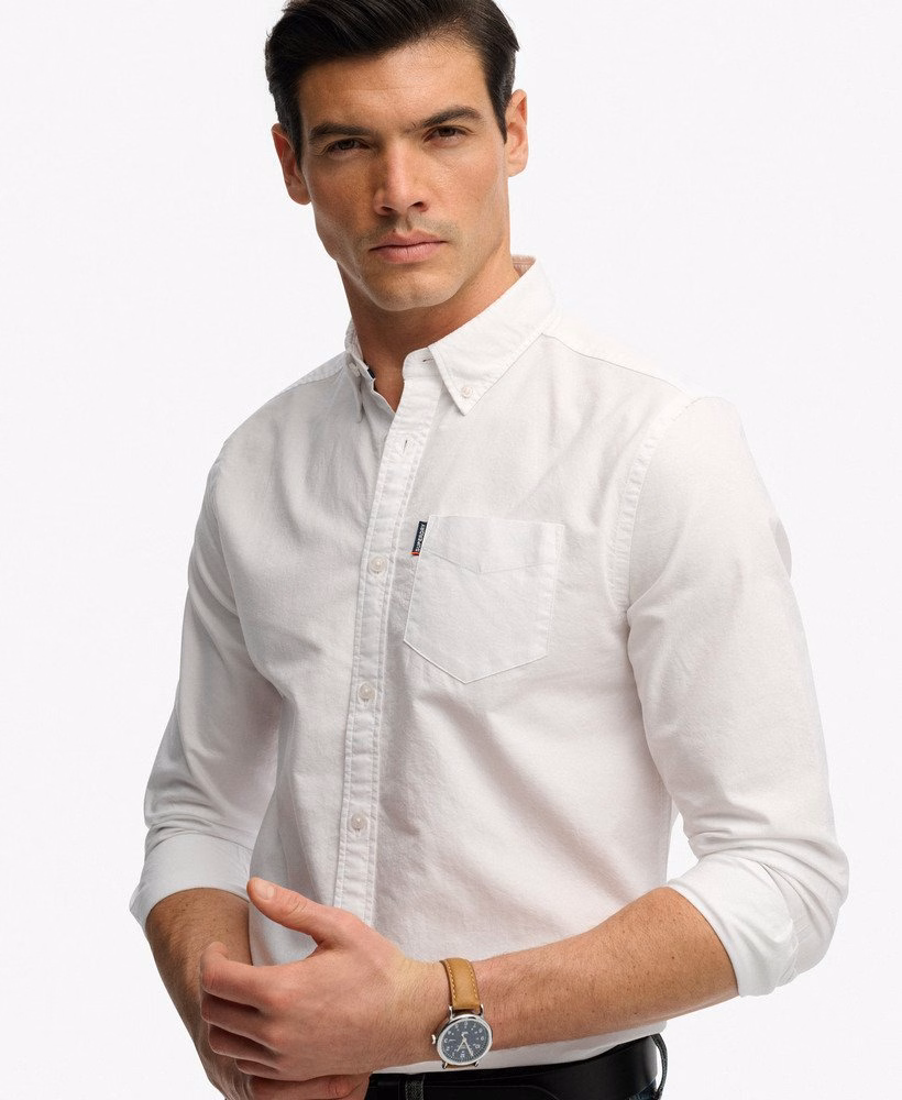Essentieel Oxford overhemd met lange mouwen