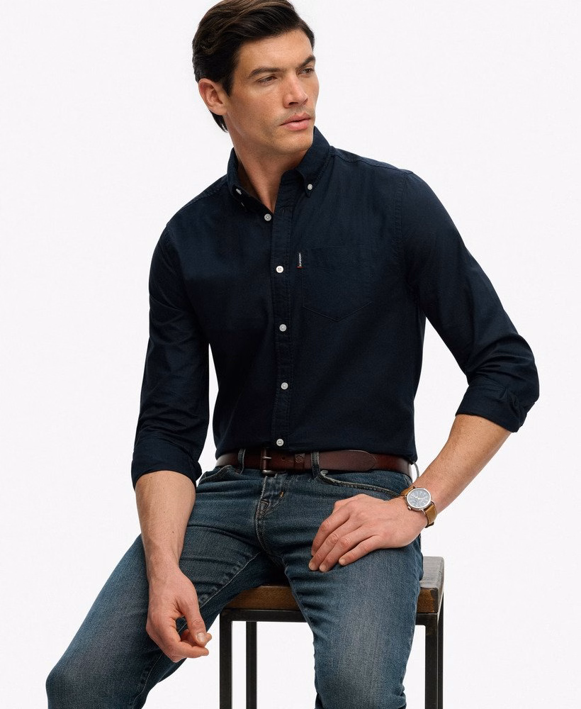Essentieel Oxford overhemd met lange mouwen