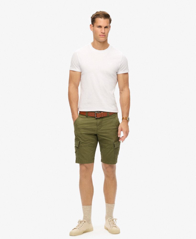 biologische katoenen cargo shorts in authentiek kaki
