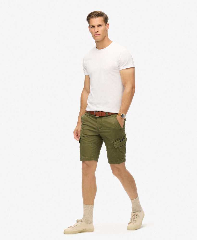 biologische katoenen cargo shorts in authentiek kaki