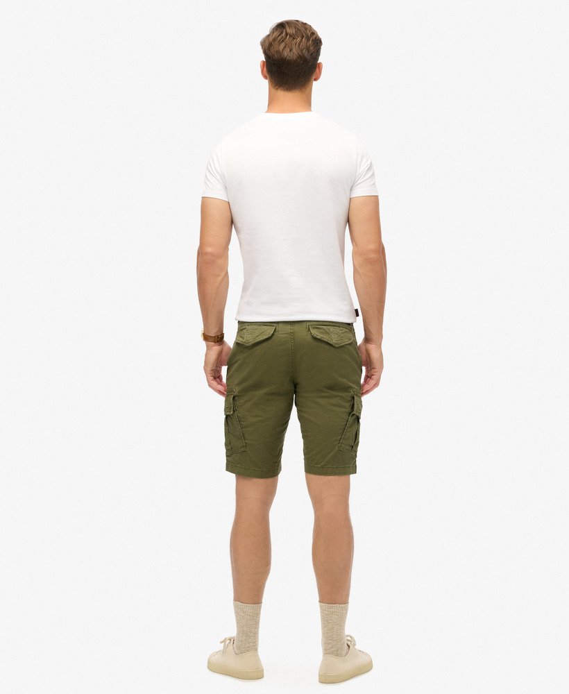 biologische katoenen cargo shorts in authentiek kaki