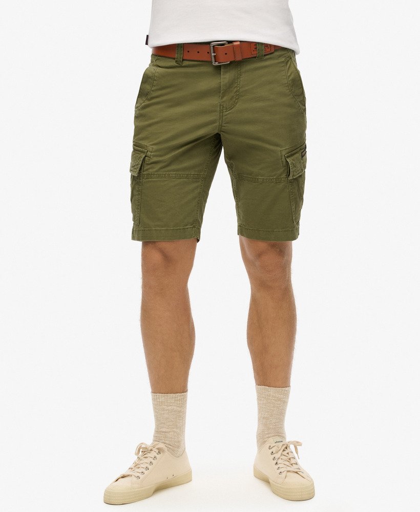 biologische katoenen cargo shorts in authentiek kaki