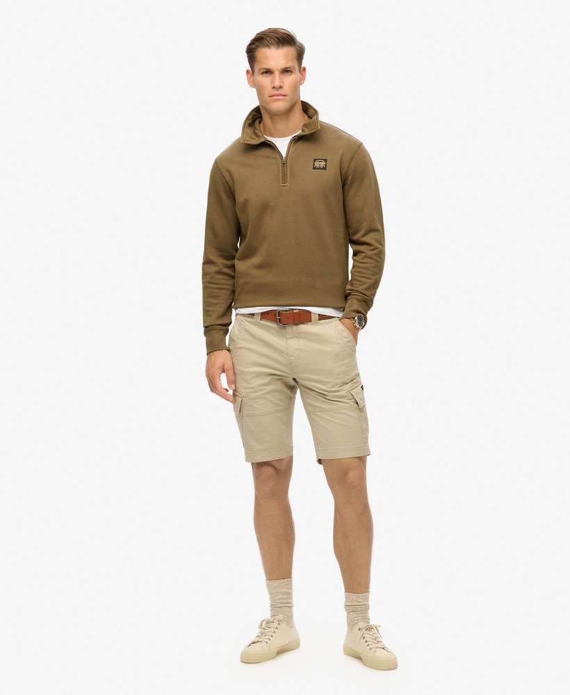 biologische katoenen cargo shorts in stonewash-kleur.