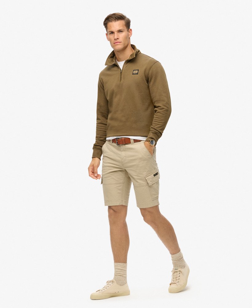 biologische katoenen cargo shorts in stonewash-kleur.