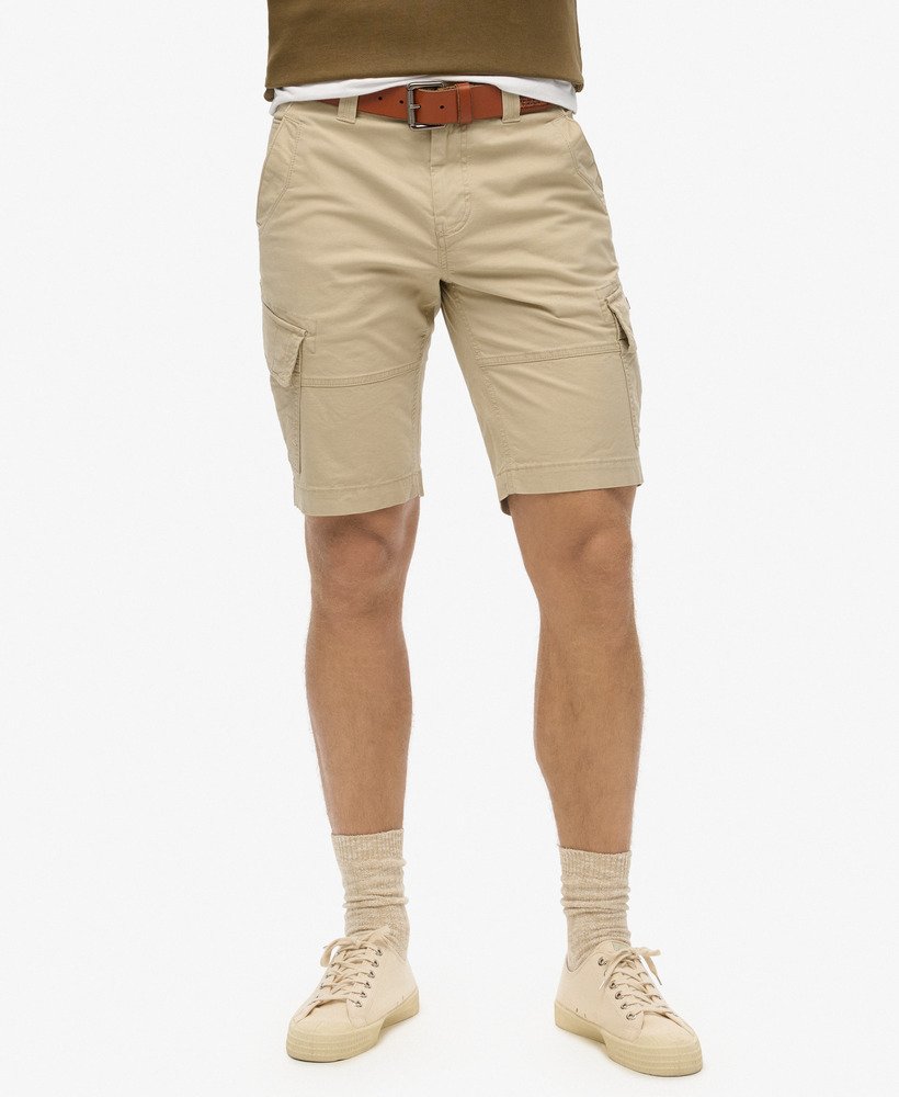 biologische katoenen cargo shorts in stonewash-kleur.