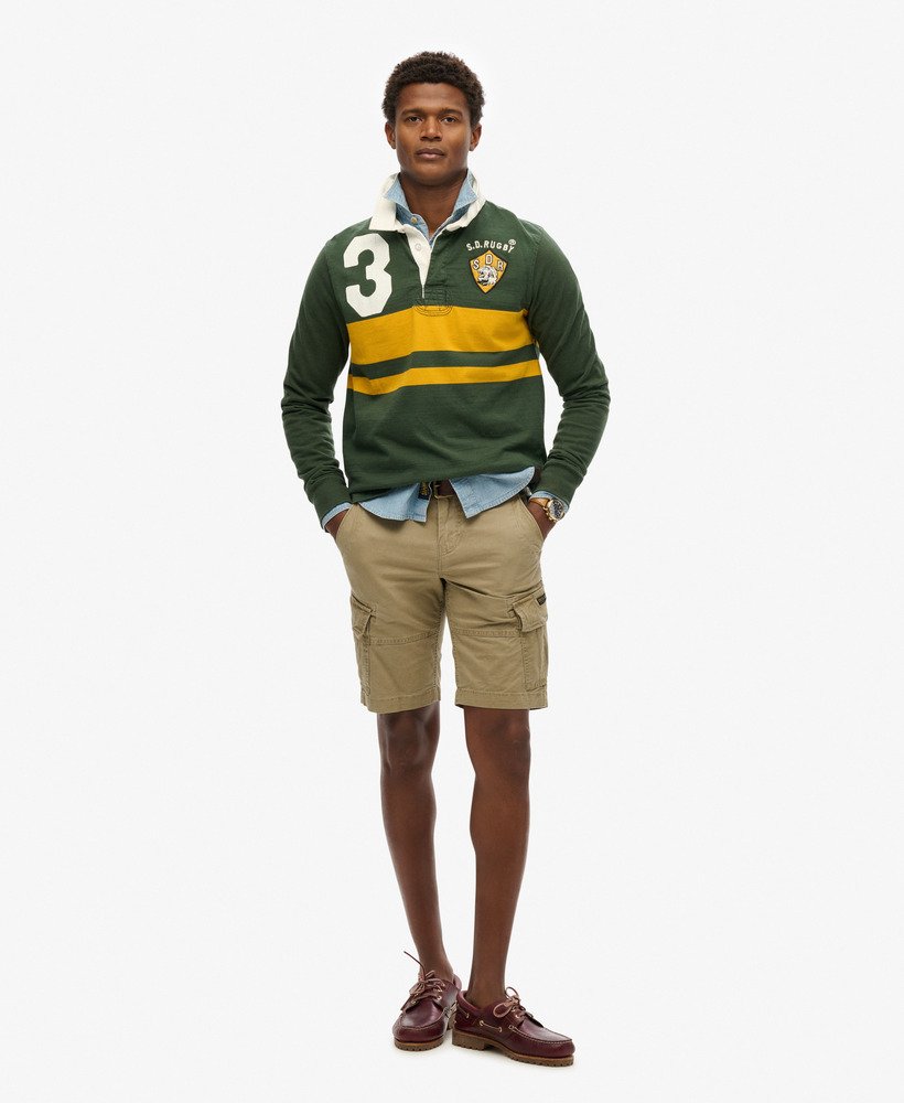 biologische katoenen cargo shorts in beige.