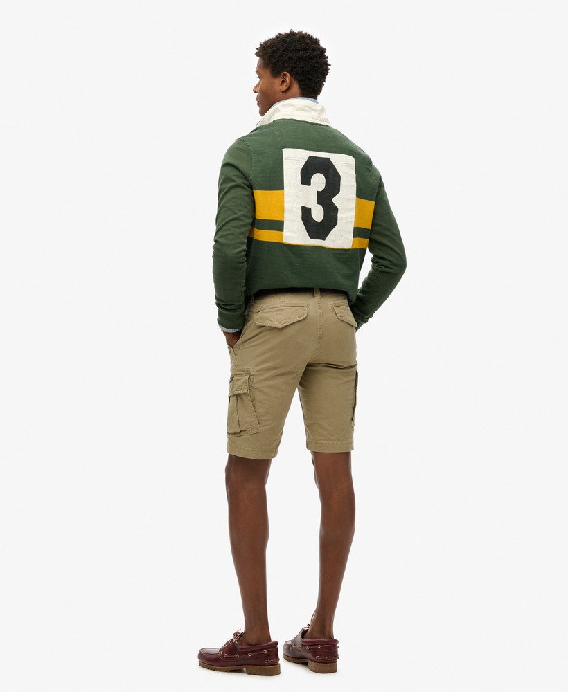 biologische katoenen cargo shorts in beige.
