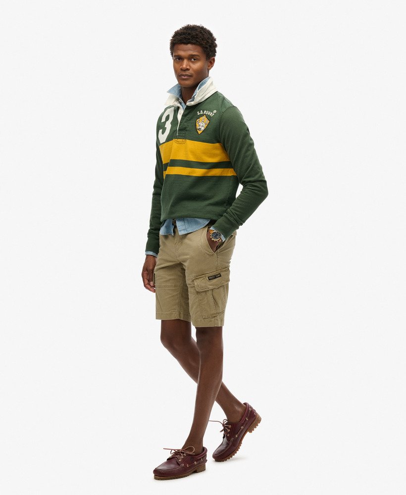 biologische katoenen cargo shorts in beige.