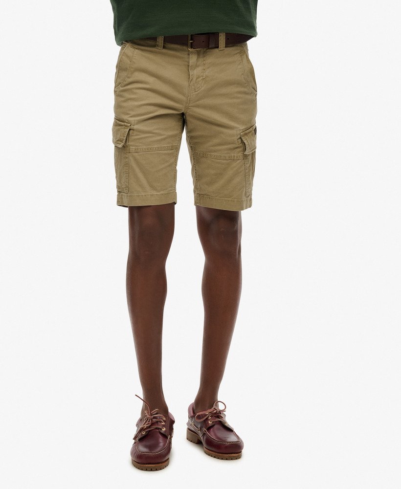 biologische katoenen cargo shorts in beige.