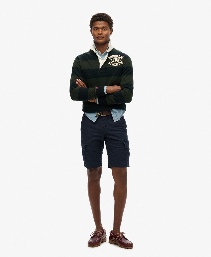 biologische katoenen core cargo shorts in nordic chrome navy