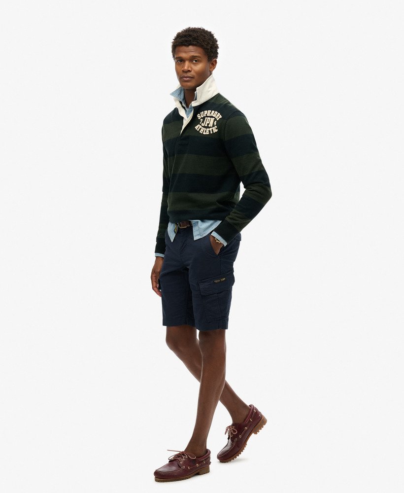 biologische katoenen core cargo shorts in nordic chrome navy