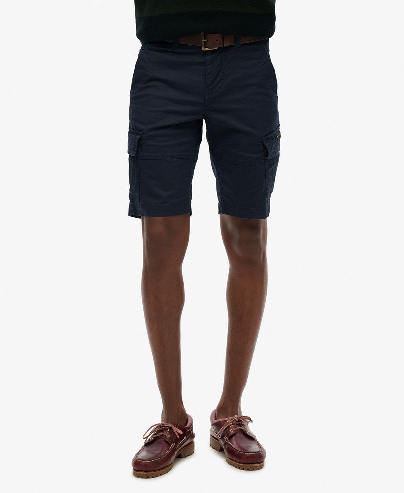 biologische katoenen core cargo shorts in nordic chrome navy