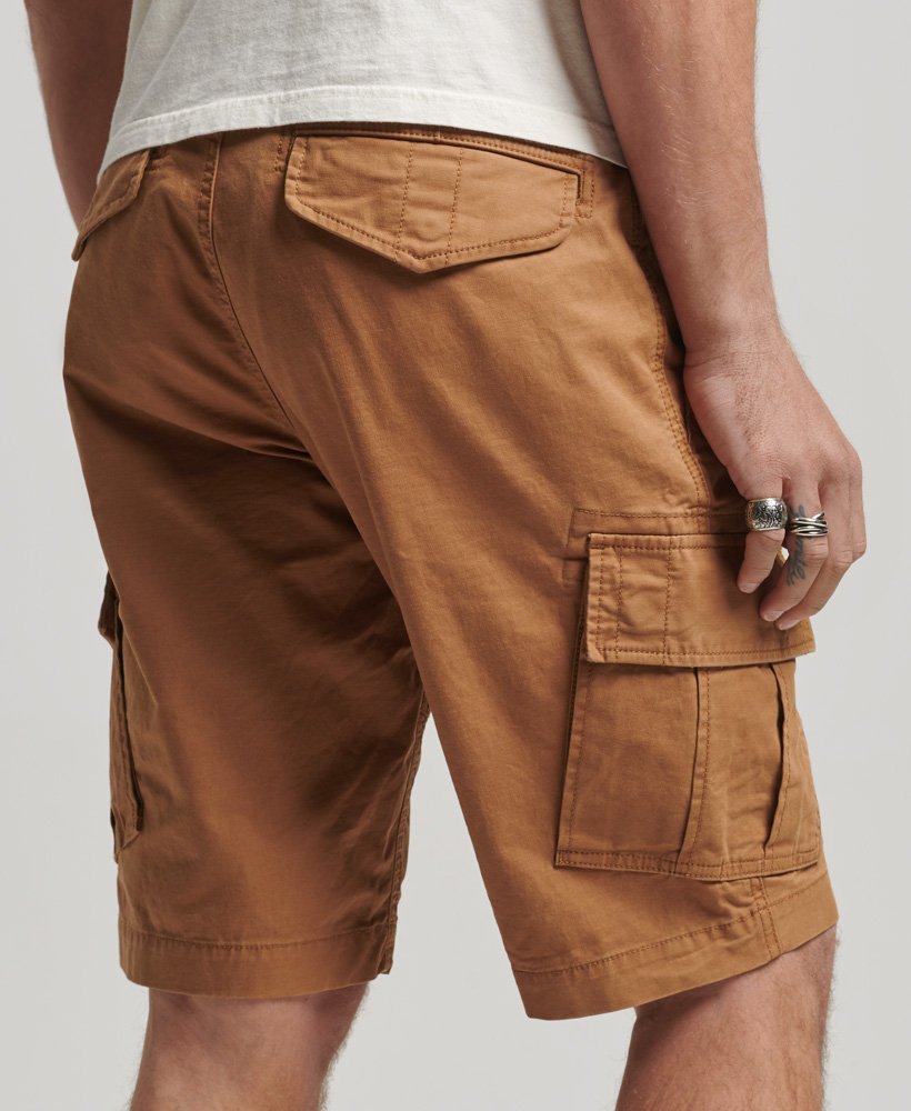 biologische katoenen cargo shorts in de kleur tabaksbruin van denim co.