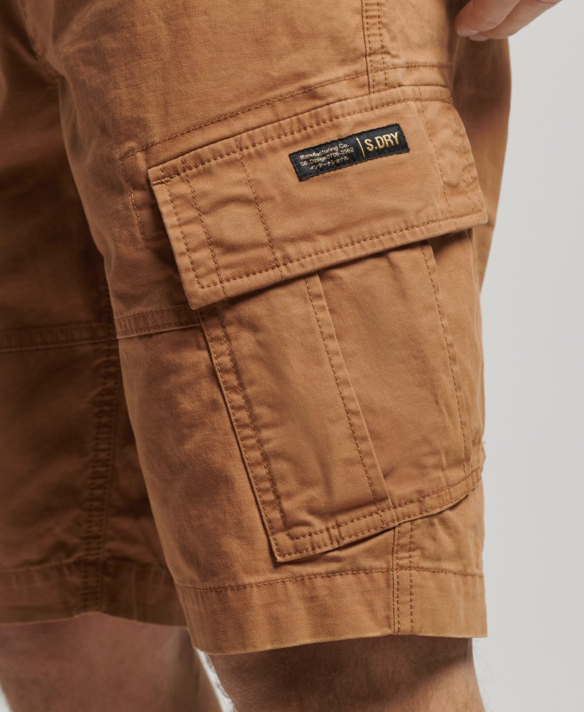 biologische katoenen cargo shorts in de kleur tabaksbruin van denim co.