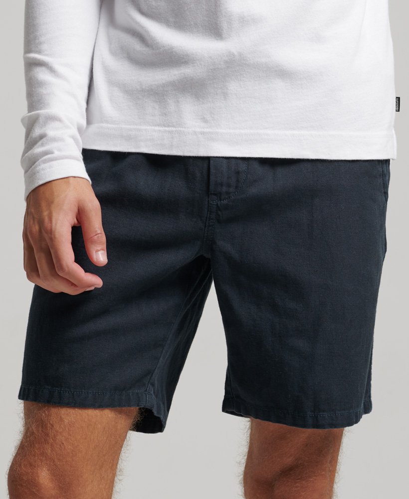 vintage overgeverfde shorts in eclipse navy