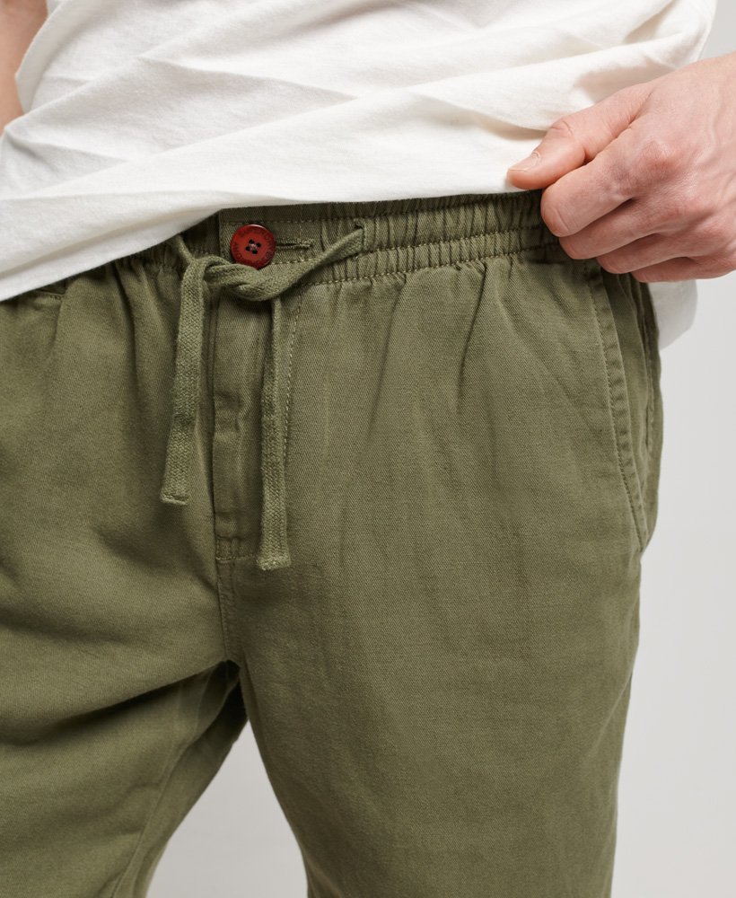 vintage overgeverfde shorts in olijfgroen kaki
