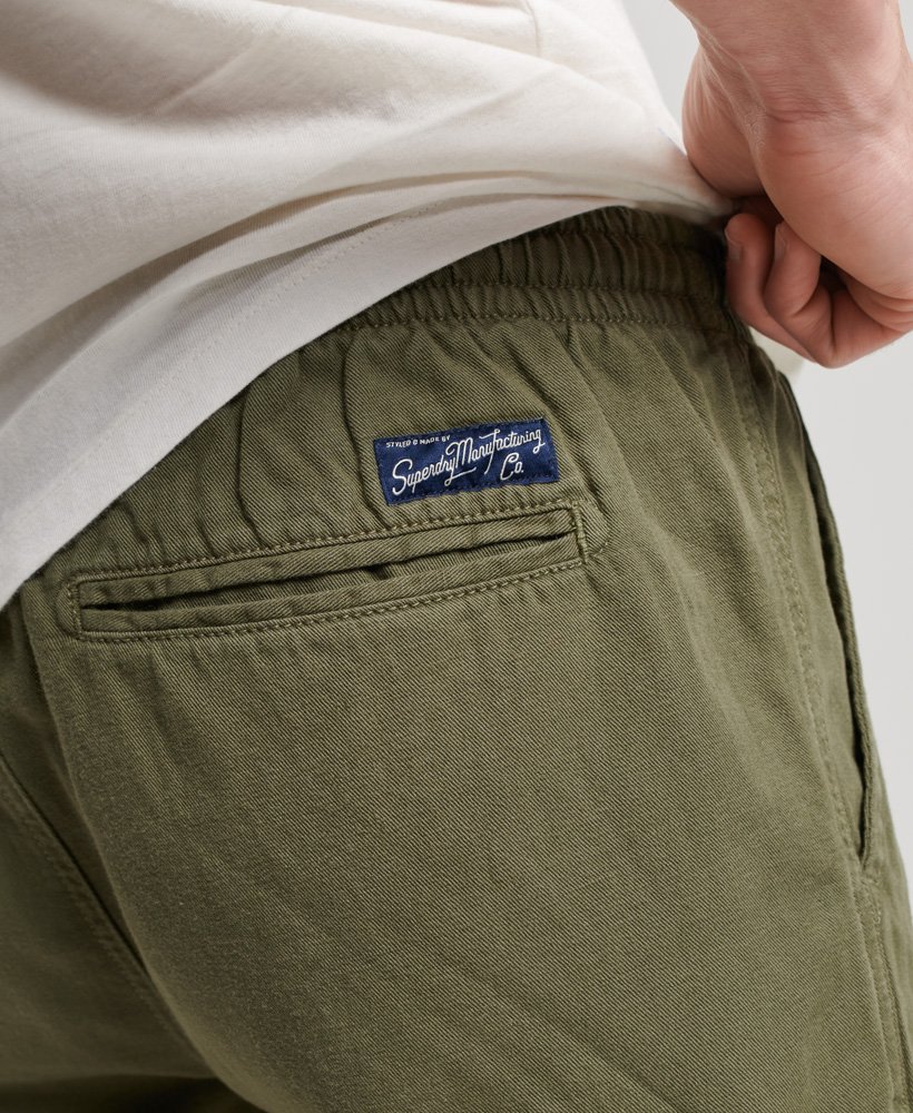 vintage overgeverfde shorts in olijfgroen kaki
