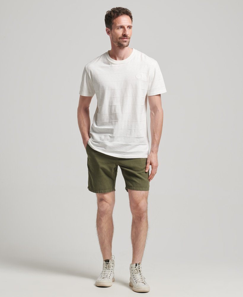 vintage overgeverfde shorts in olijfgroen kaki