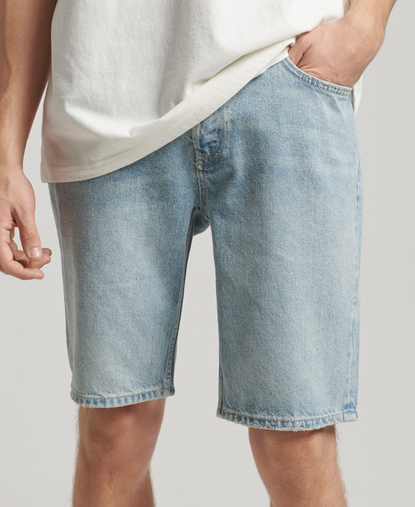 vintage rechte shorts in beak beatup blue