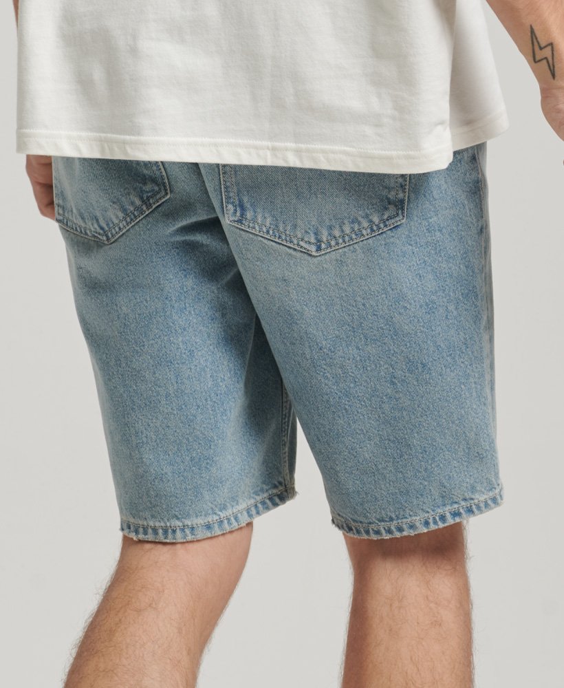 vintage rechte shorts in beak beatup blue