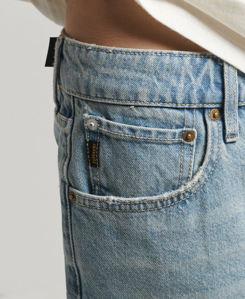 vintage rechte shorts in beak beatup blue