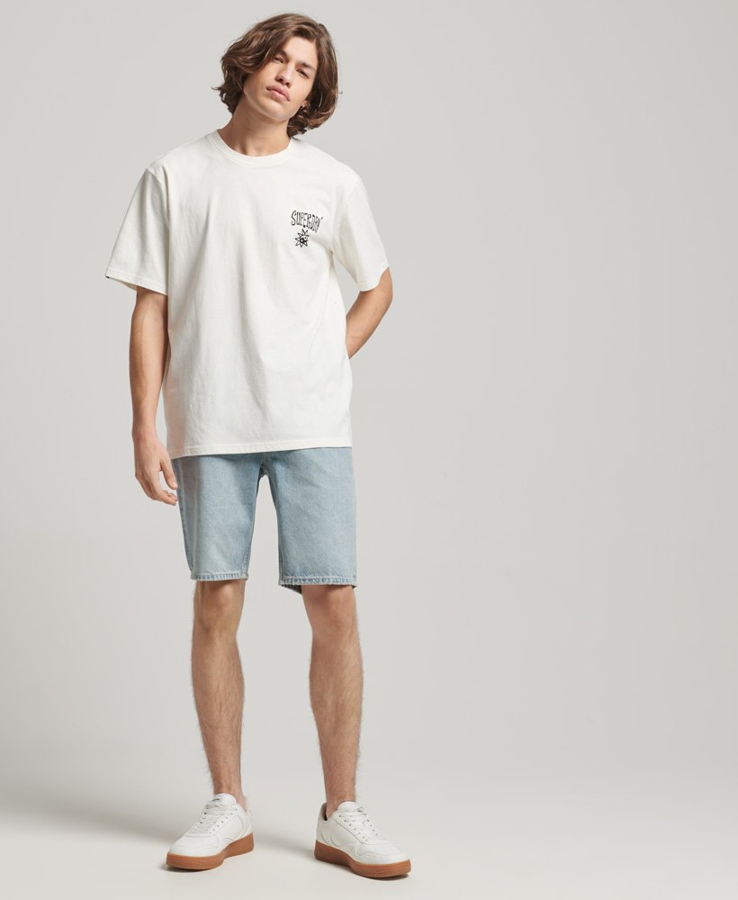 vintage rechte shorts in beak beatup blue
