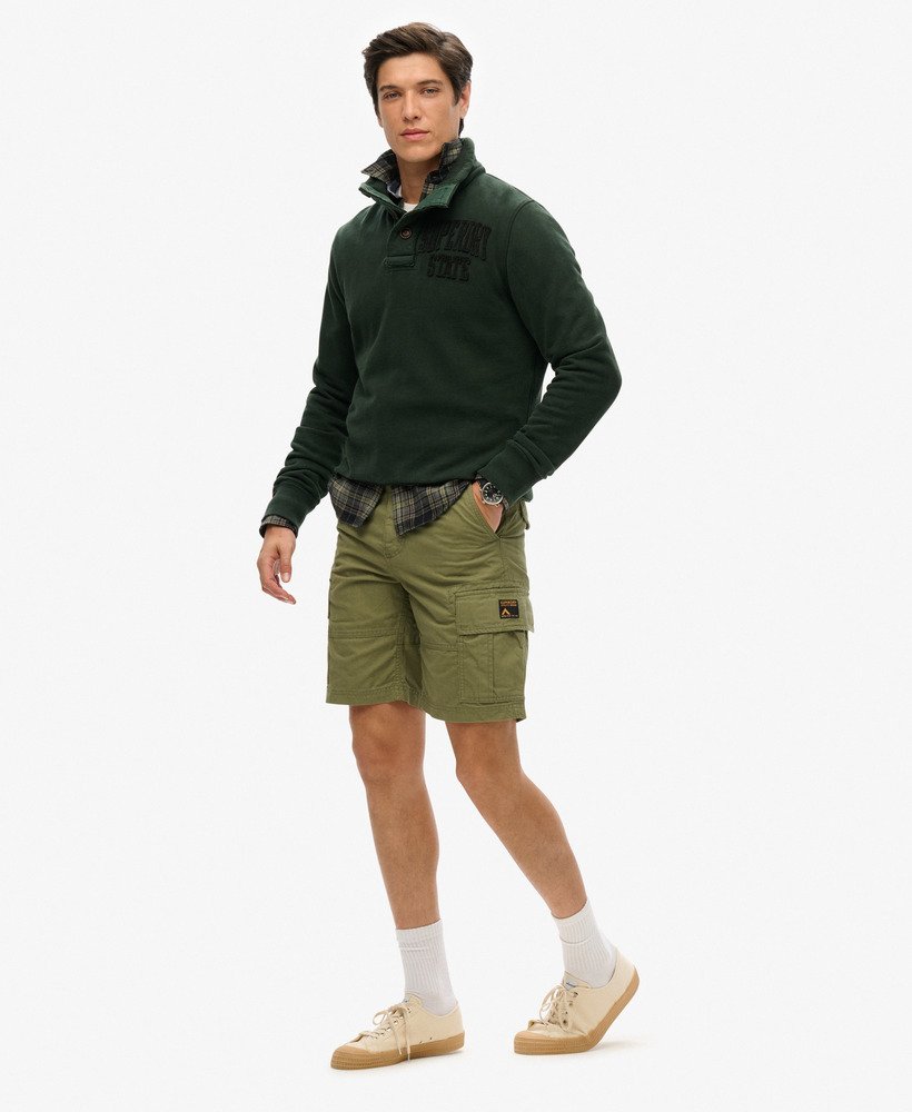biologische katoenen cargo shorts in olijfgroen kaki