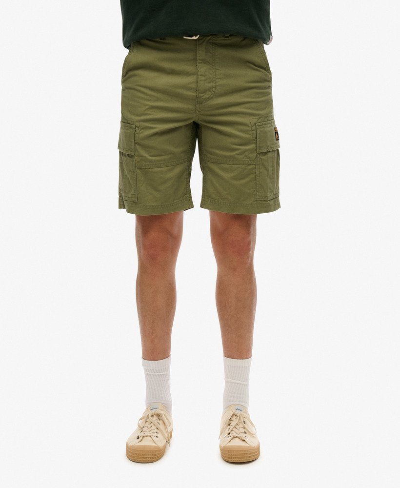 biologische katoenen cargo shorts in olijfgroen kaki