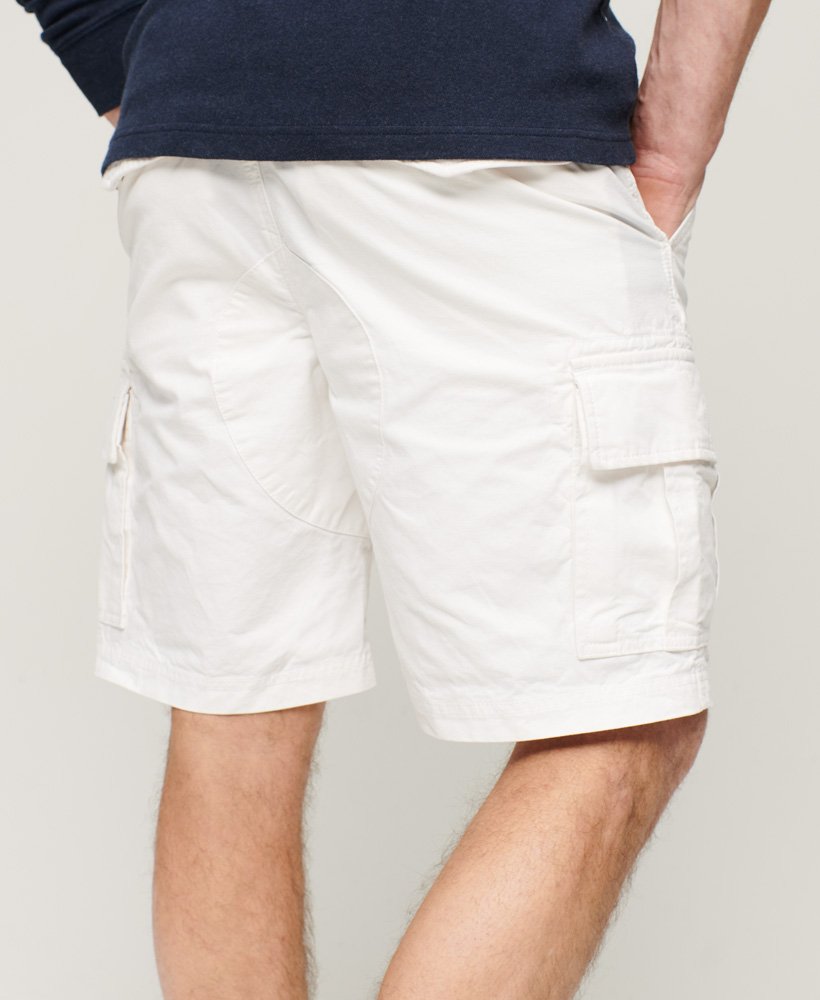 biologische katoenen cargo shorts met een zware afwerking in optic