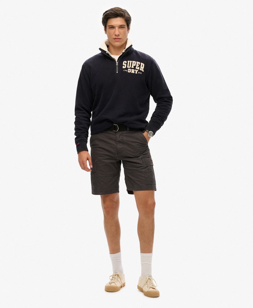 biologische katoenen cargo shorts in gewassen zwart