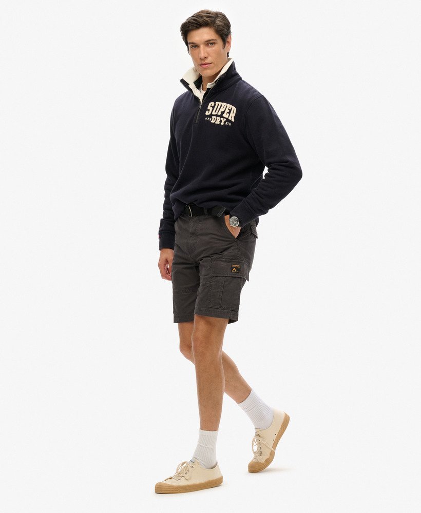biologische katoenen cargo shorts in gewassen zwart