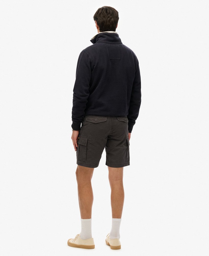 biologische katoenen cargo shorts in gewassen zwart