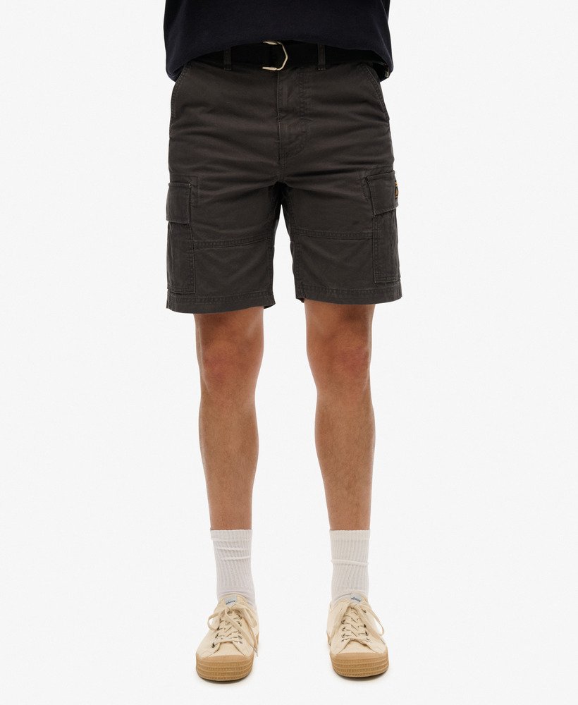 biologische katoenen cargo shorts in gewassen zwart