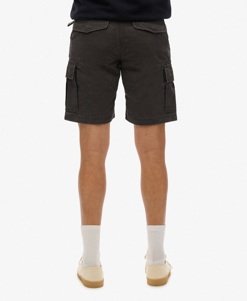 biologische katoenen cargo shorts in gewassen zwart