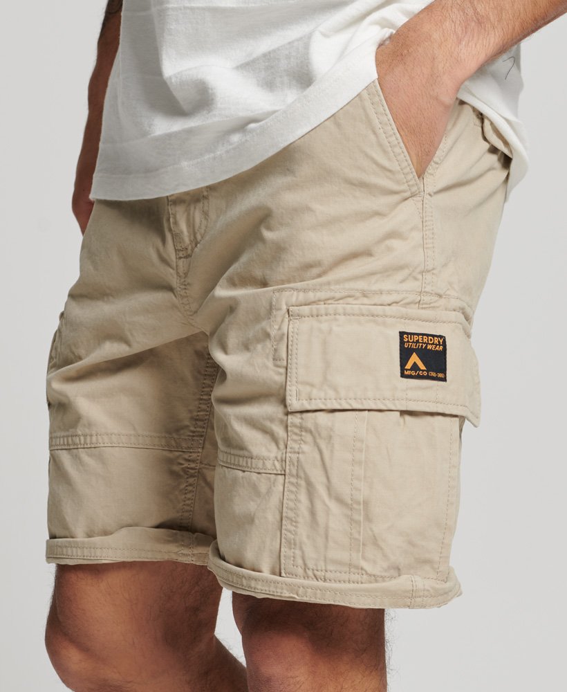 biologische katoenen cargo shorts in stonewash taupebruin