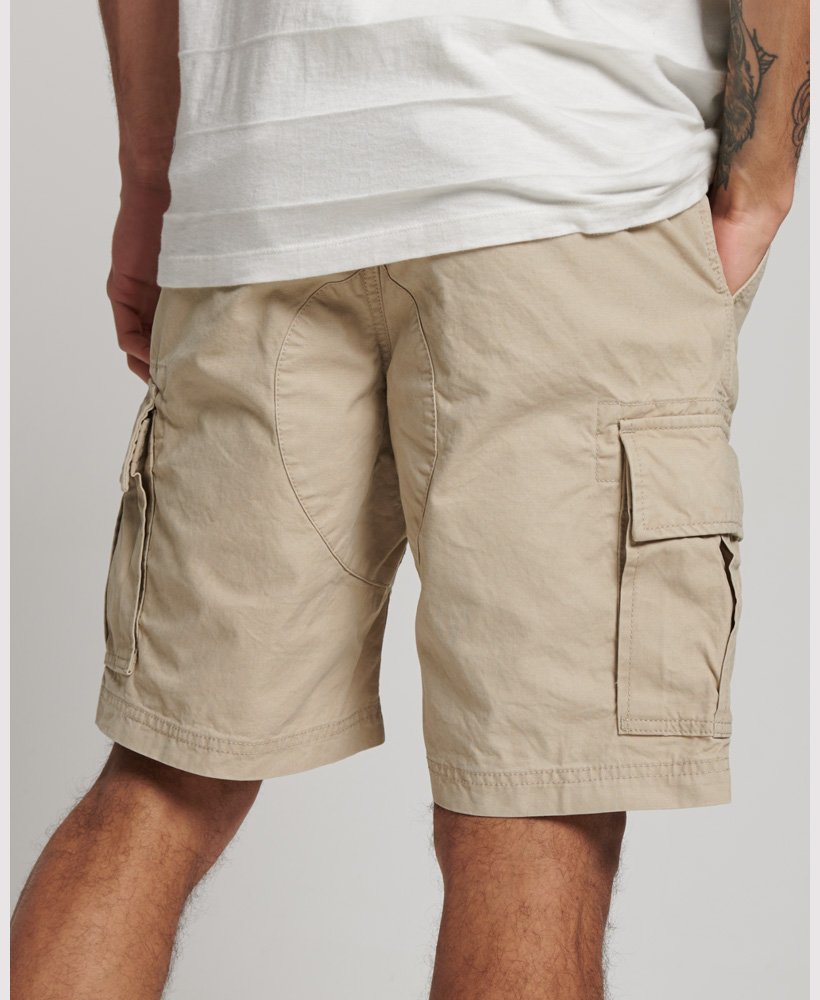 biologische katoenen cargo shorts in stonewash taupebruin