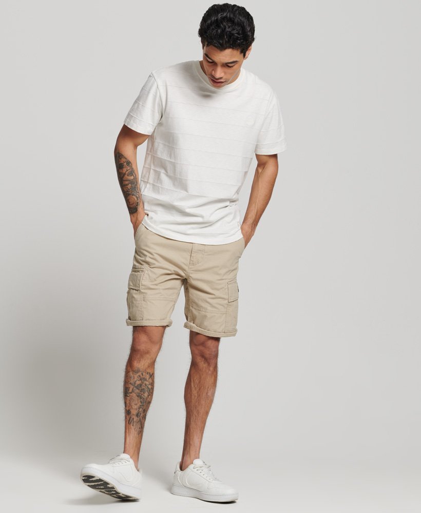 biologische katoenen cargo shorts in stonewash taupebruin